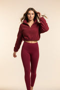 Plush Sport Three-Piece Set: Fleece Quarter-Zip and Active Leggings