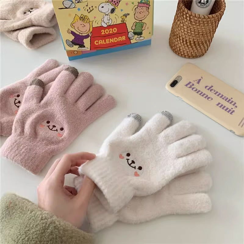 Fleece-Lined Touch Screen Knitted Winter Gloves
