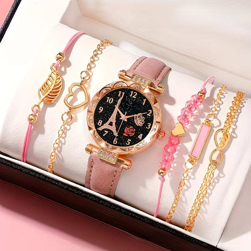Rose Gold Diamond Accent Quartz Watch
