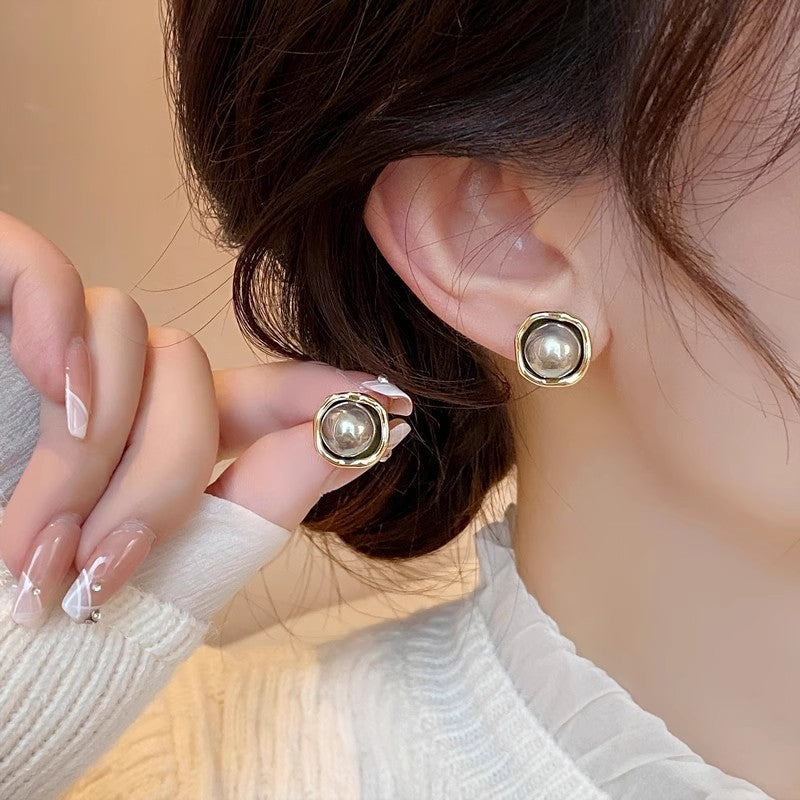 Pearl Geometric Earrings