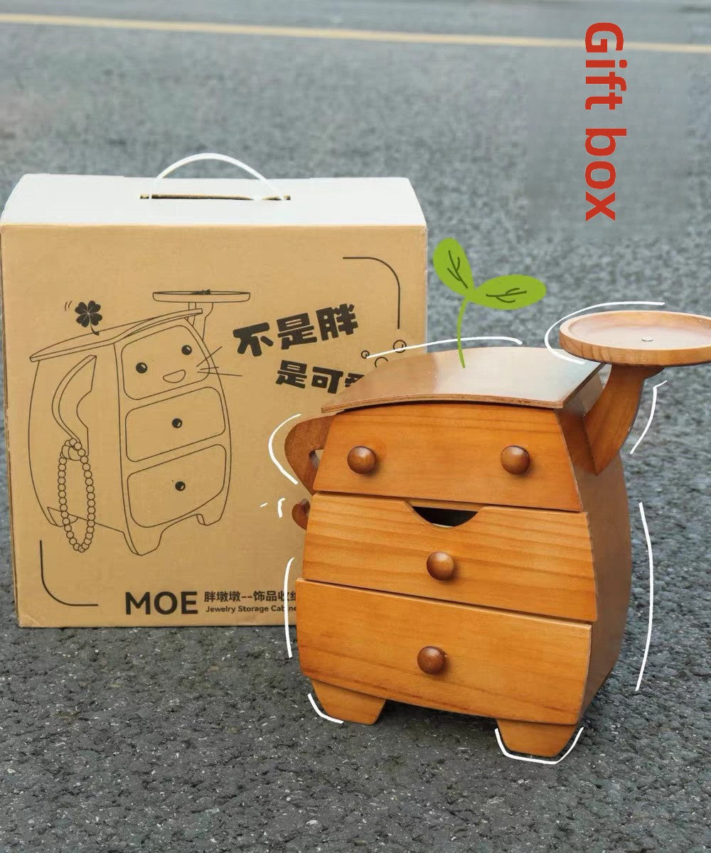Fat and plump solid wood storage box