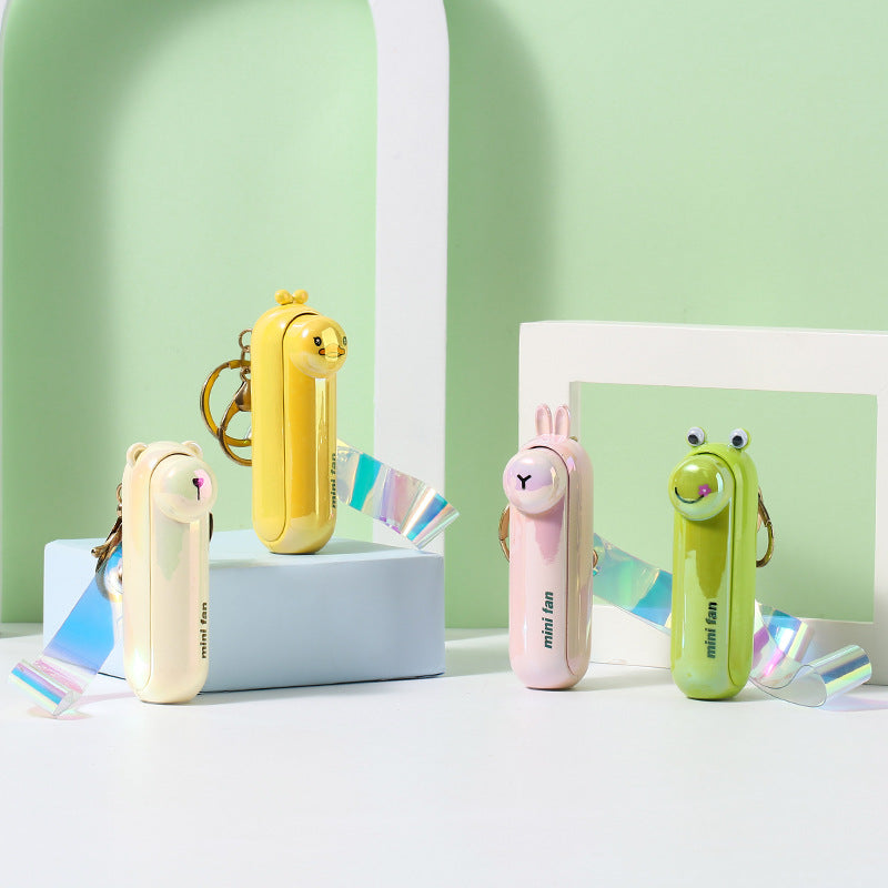 Portable USB Keychain Fan with Flashlight
