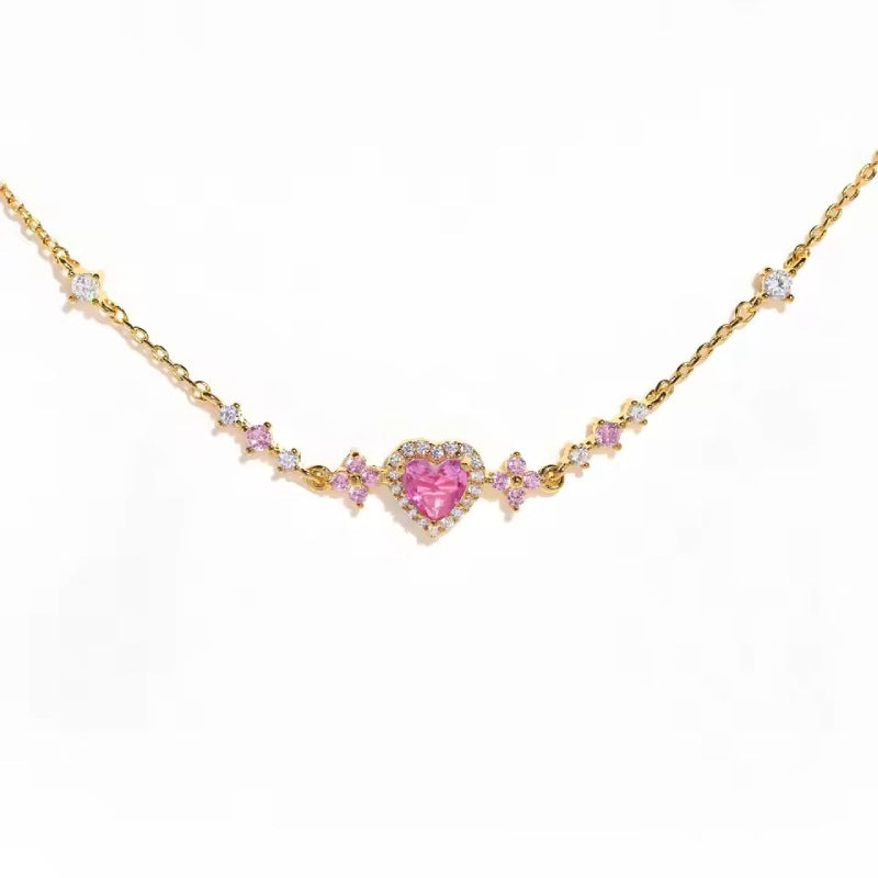 Cute Bow Heart Zircon Gold Plated Bracelet