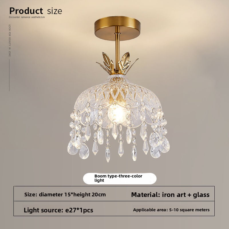 French Retro Crystal LED Chandelier Light