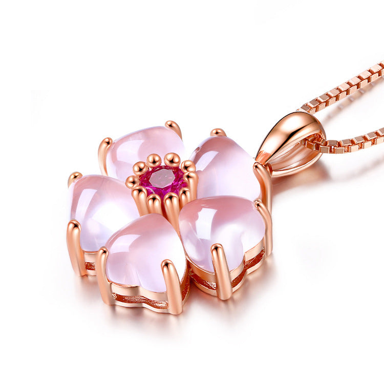 Rose Gold Plated Heart Pendant Necklace