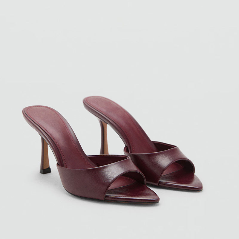 Patent Leather High-Heeled Sandals