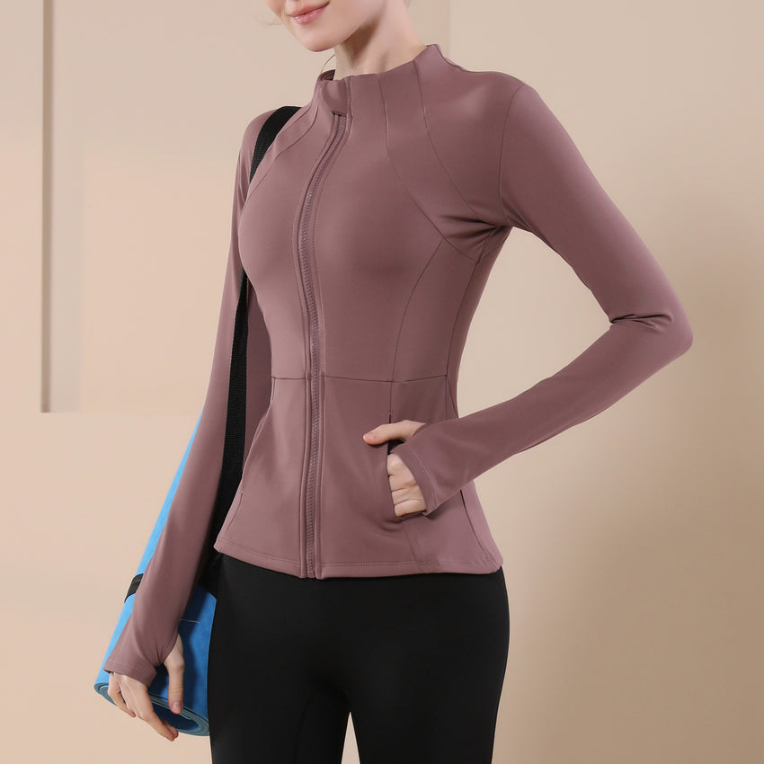Women's Slim Fit Yoga Jacket with Zipper