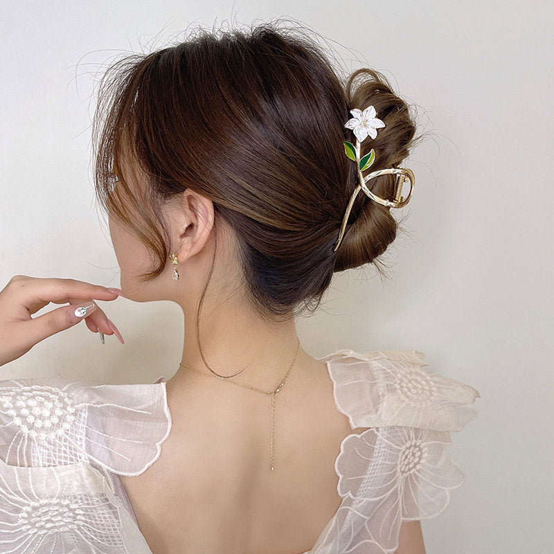 Women's Floral Metal Hair Claw Clip