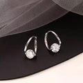 Geometric Zircon Inlay Earrings