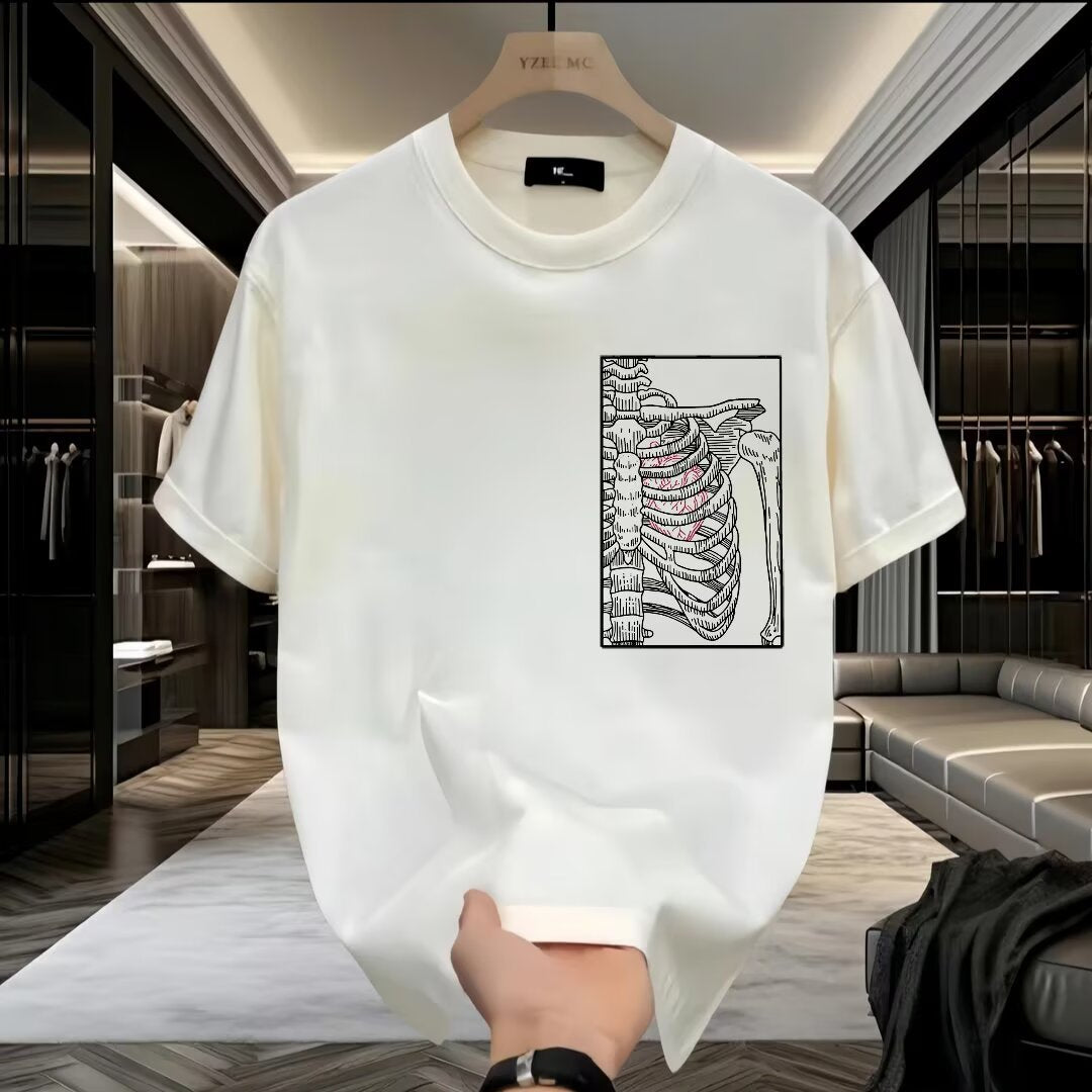 Heart Cross Cotton T-shirt - 100% Premium Cotton, Geometric Print