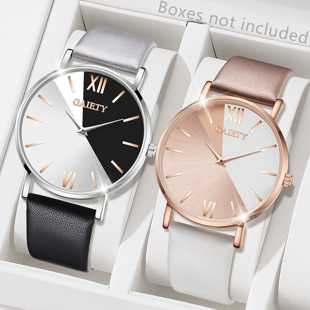 Two-color simple quartz watch