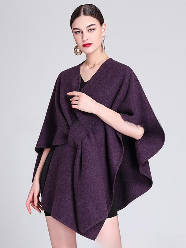 Women's Cross Front Woolen Cloak