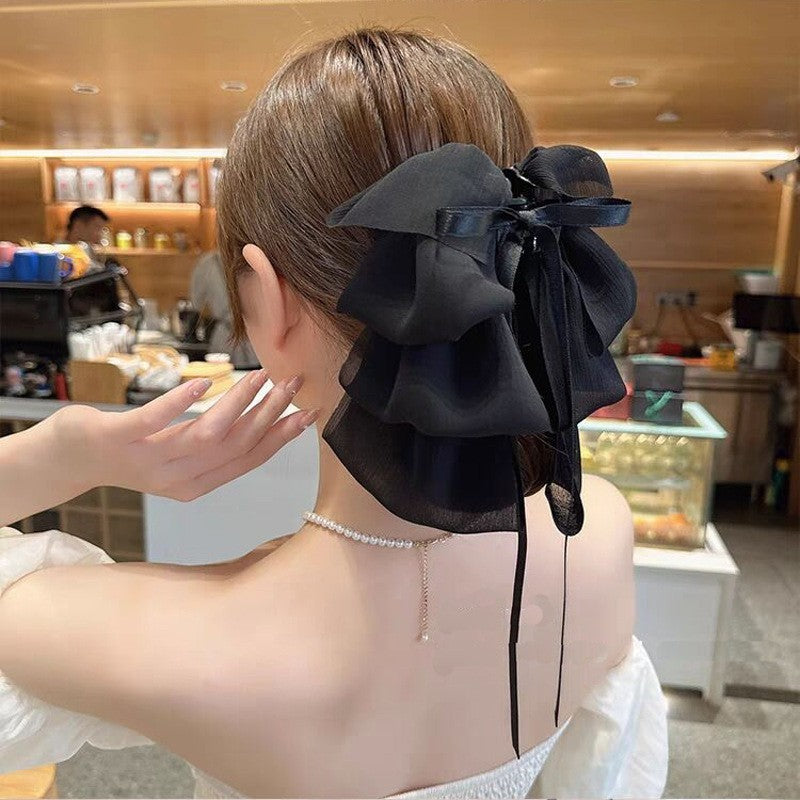 Elegant Bow Crystal Hair Claw Clip