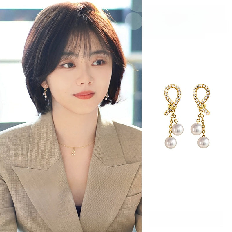 Lustre Bloom Silver Pearl Earrings