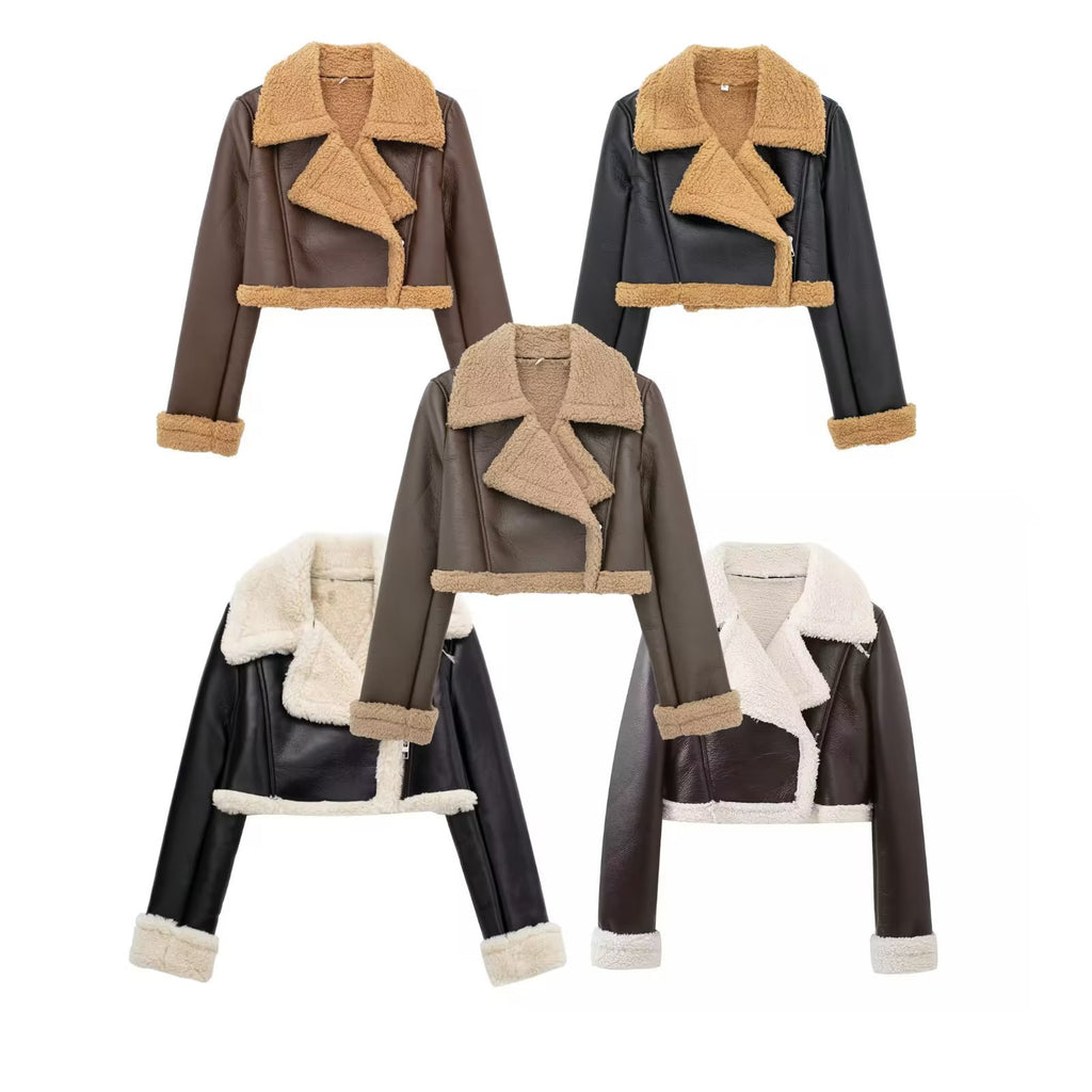 Women's Short Sexy Motorcycle Jacket