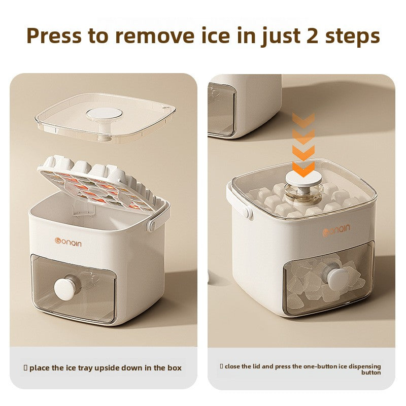 Portable ice container ice maker ice cube tray