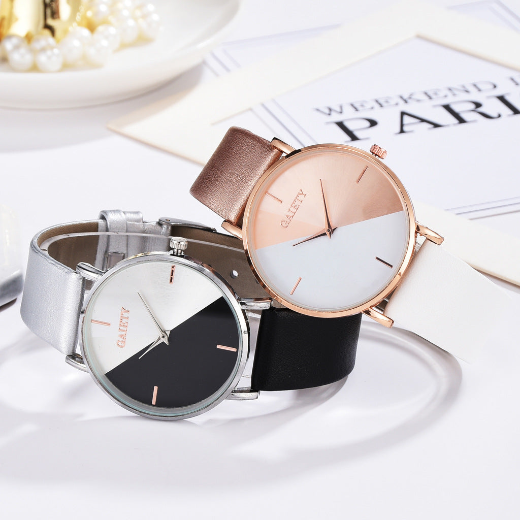 Two-color simple quartz watch