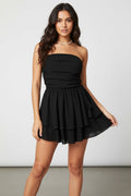 Womens Double Layer Tube Top Skirt