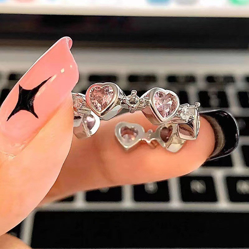 Snake-shaped zircon ring trendy geometric design