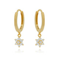 Zircon Inlaid Gold Plated Earrings