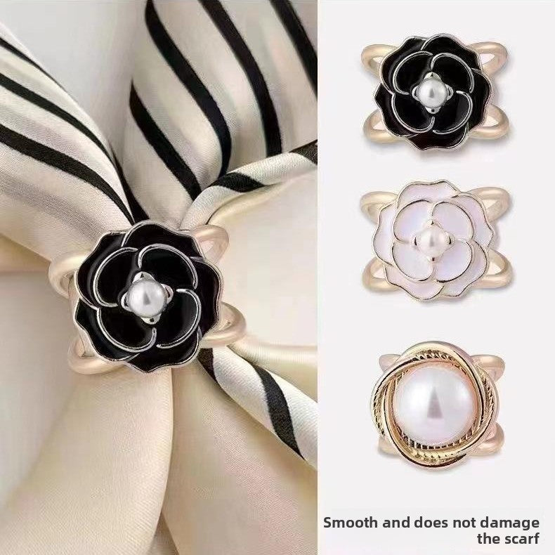 Multifunctional Pearl Scarf Buckle