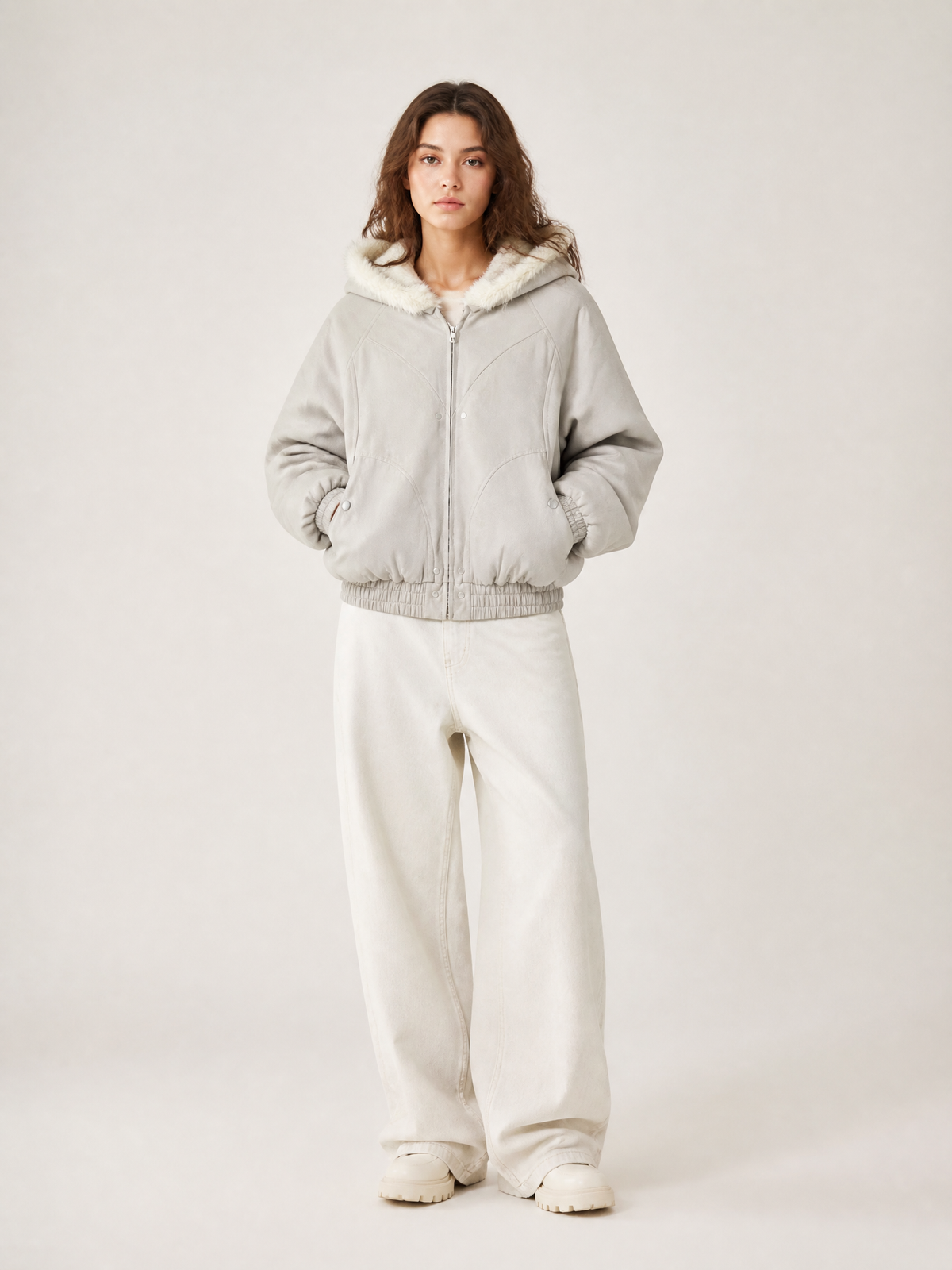 Cotton Padded Faux Fur Hooded Jacket - Urban Winter Essential