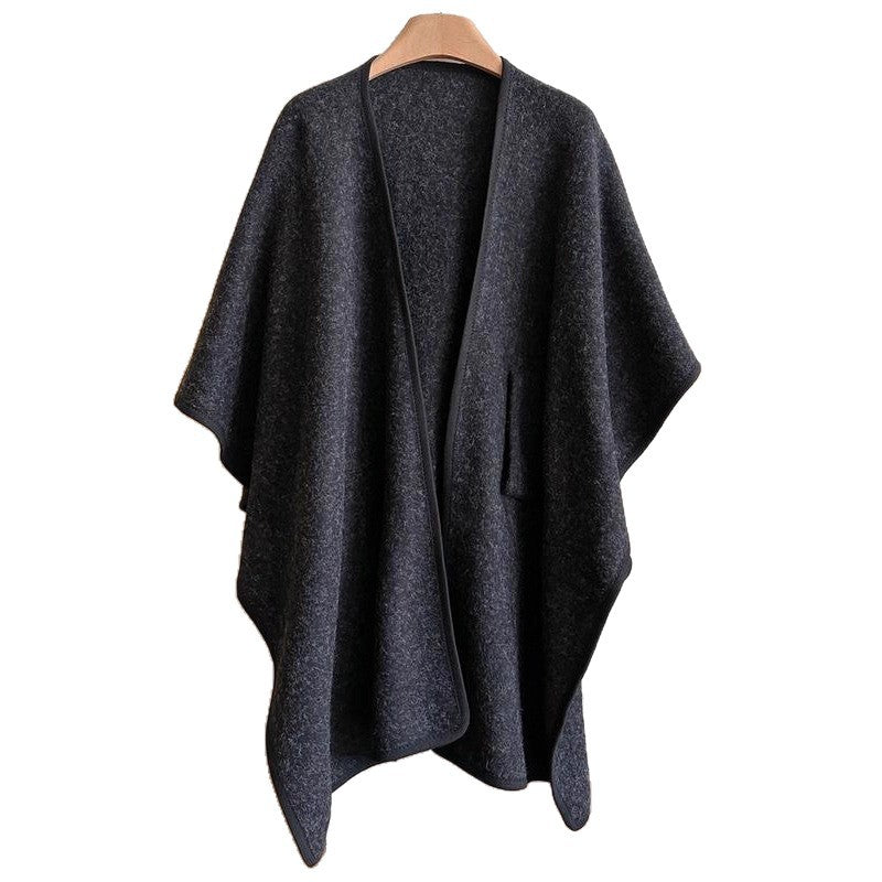 Women's Cross Front Woolen Cloak