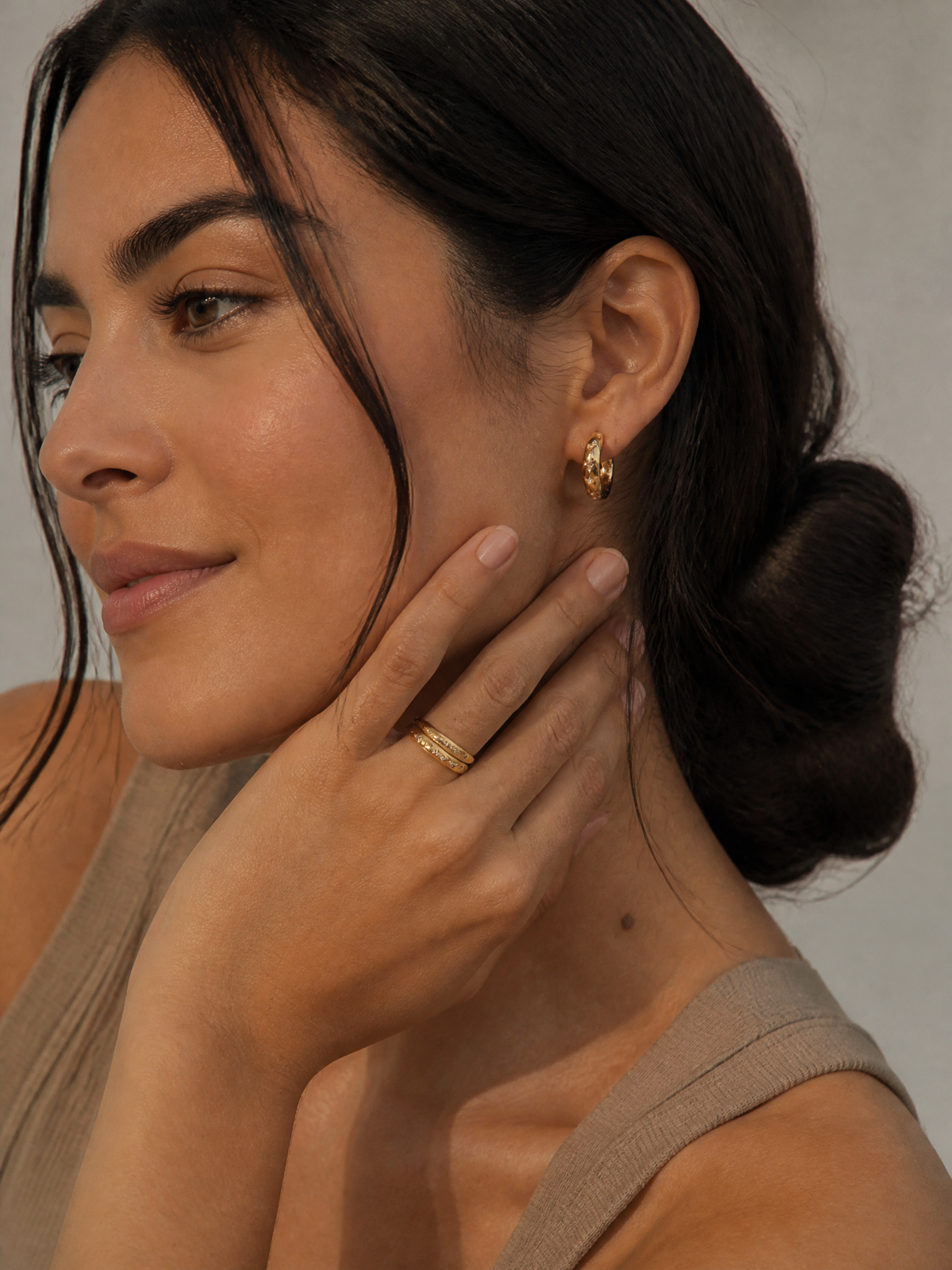Celestial Star Huggie Earrings in 18K Gold Plated Vermeil