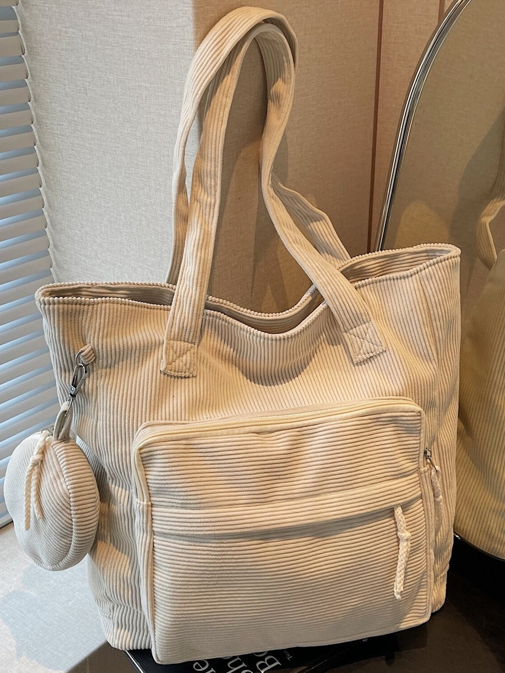 Velvetline Corduroy Bucket Tote Bag