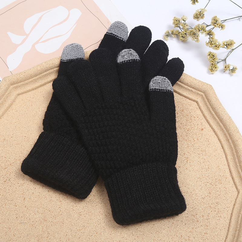 Fleece-Lined Touch Screen Knitted Winter Gloves