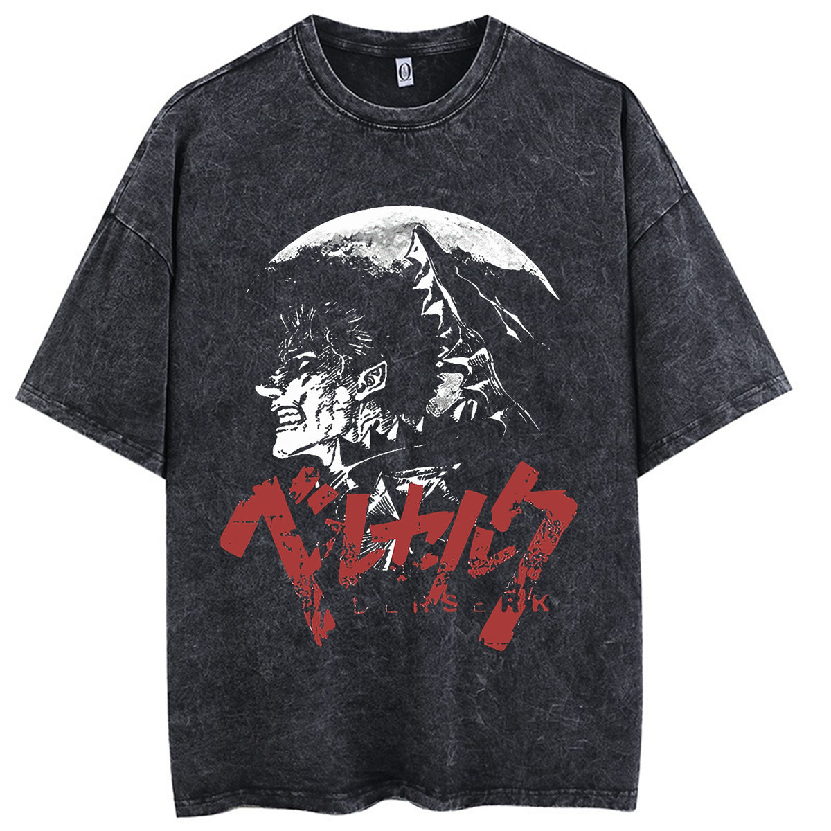 Casual Short-Sleeve T-shirt with Anime-Inspired Berserk Prints