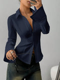 Women's Slim Fit Button-Down Long Sleeve Shirt