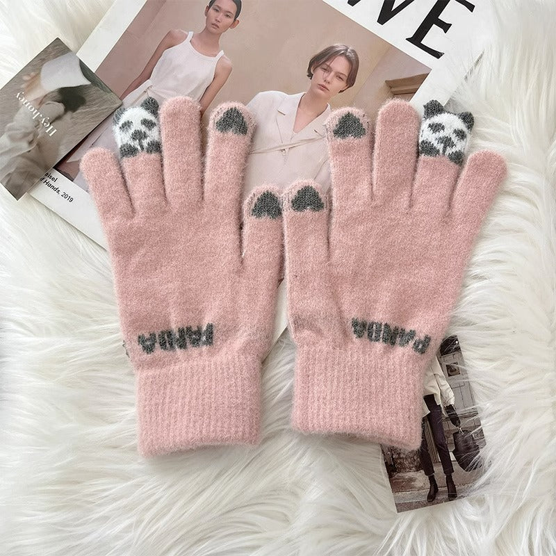 Fleece-Lined Touch Screen Knitted Winter Gloves