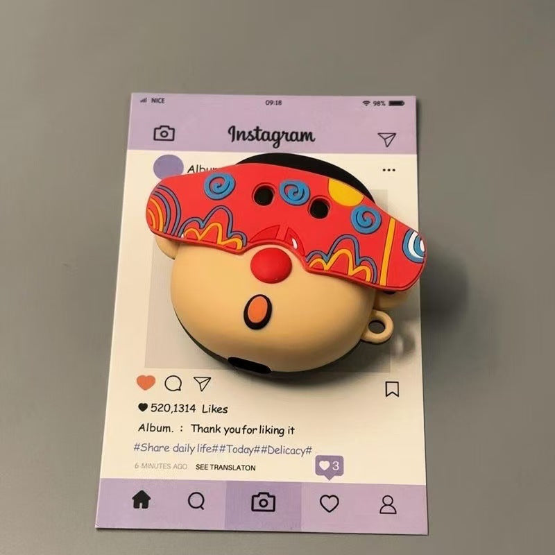 Cartoon Silicone Case for AirPods with Pendant