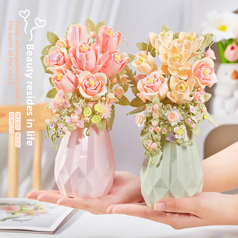 DIY Building Block Flower Bouquet