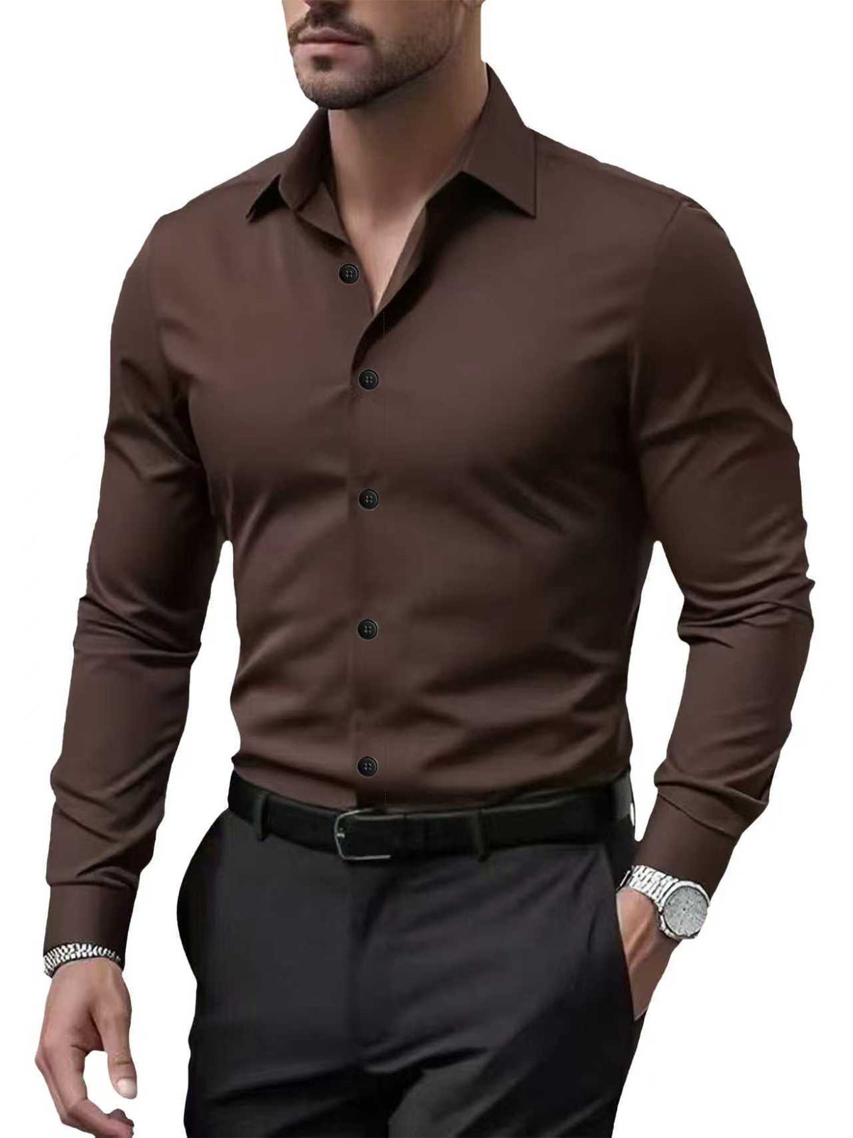 Men's Long Sleeve Cotton Blend Shirt