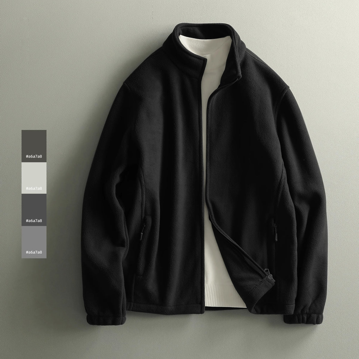 Mens Fleece Stand Collar Jacket