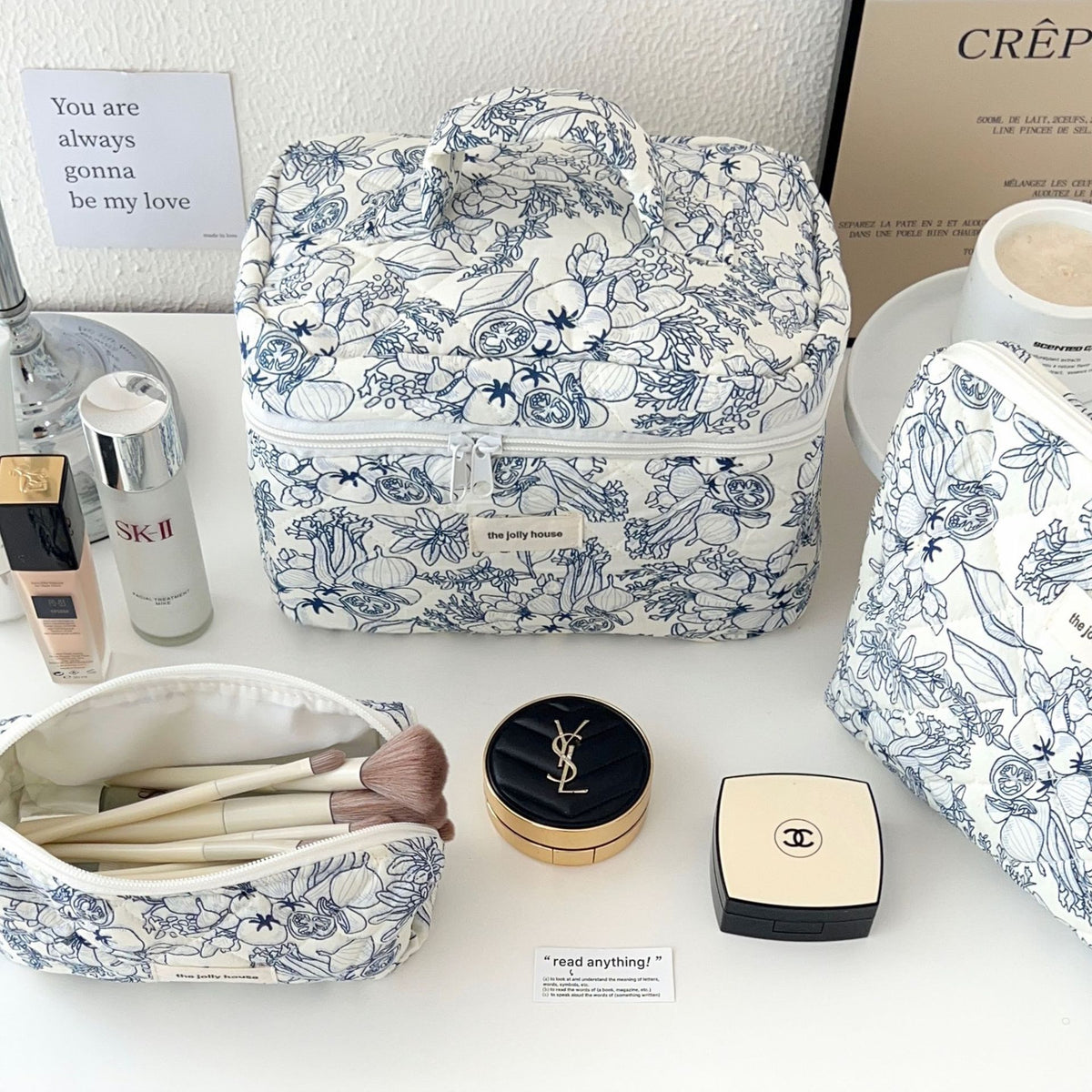 Cute Bow Makeup Bag Women Large Capacity Storage Pencil Case