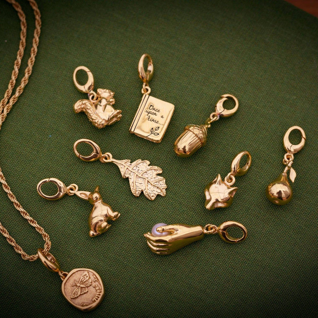Animal Themed Stainless Steel Gold Plated Pendant Necklace