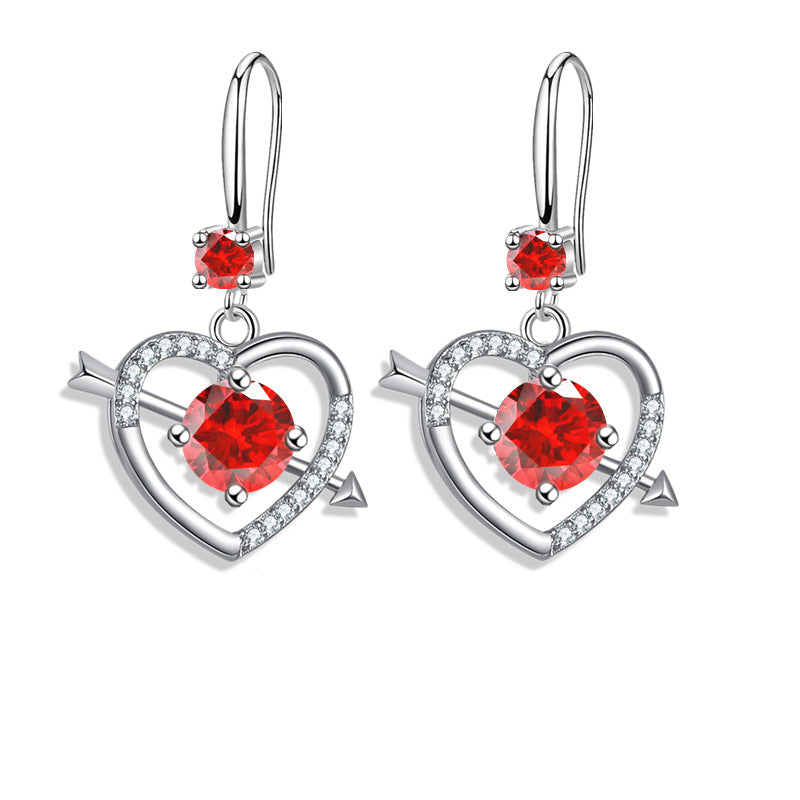 Cupid's Arrow Heart Drop Earrings