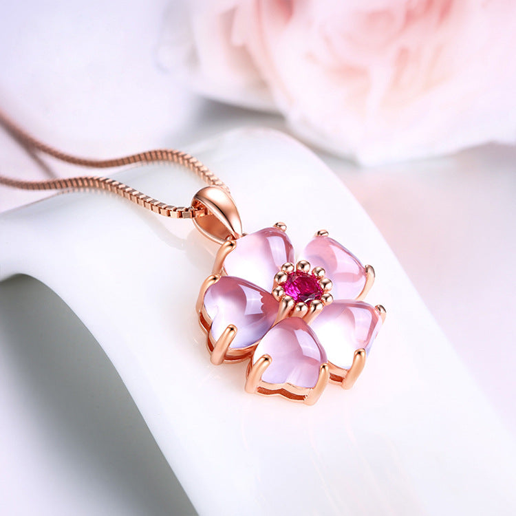Rose Gold Plated Heart Pendant Necklace