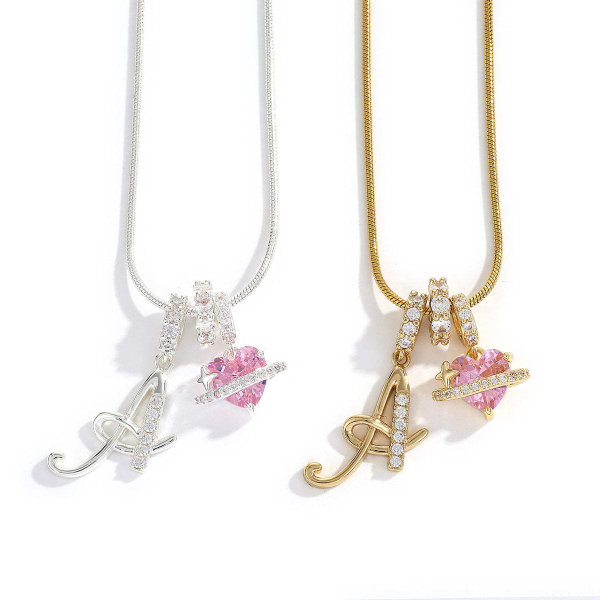 Custom Letter Necklace with Diamond Accents