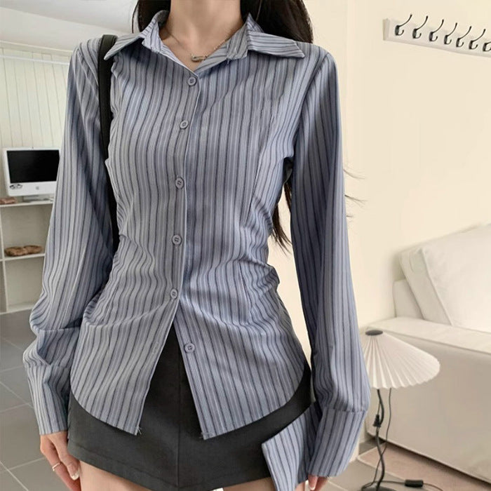Blue striped shirt