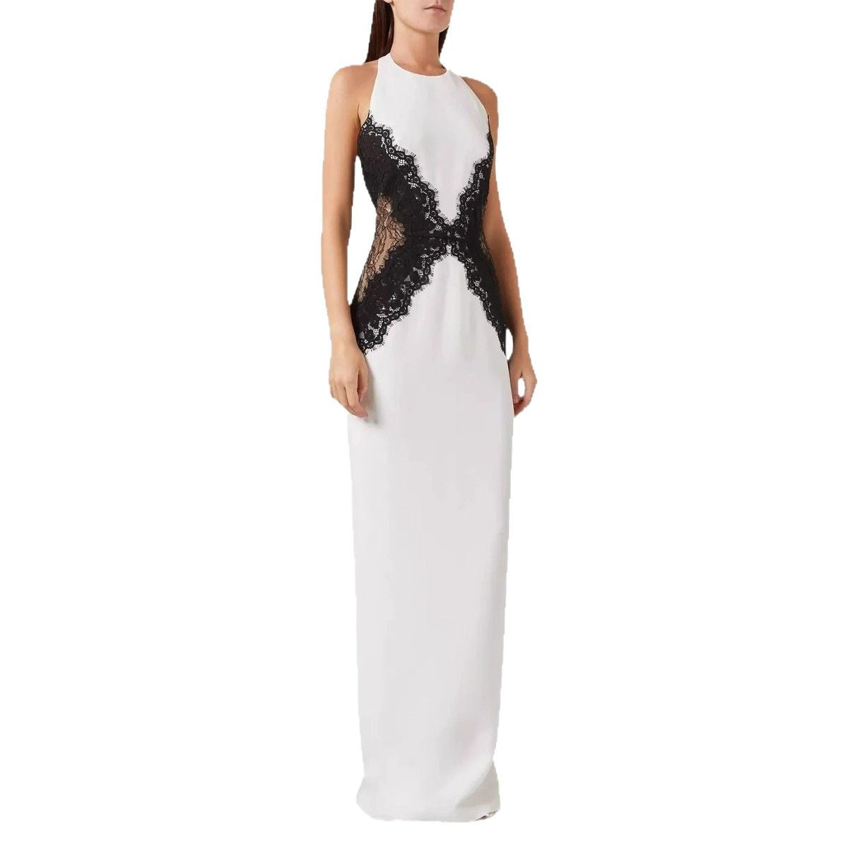 Womens Halter Neck Lace Dress