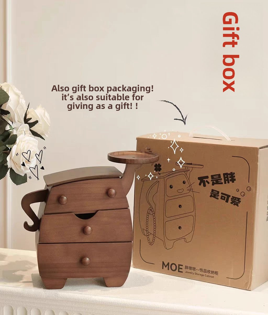 Fat and plump solid wood storage box
