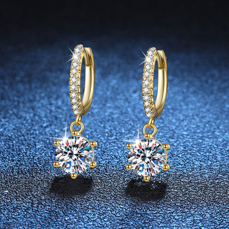 Classic Moissanite Sterling Silver Earrings