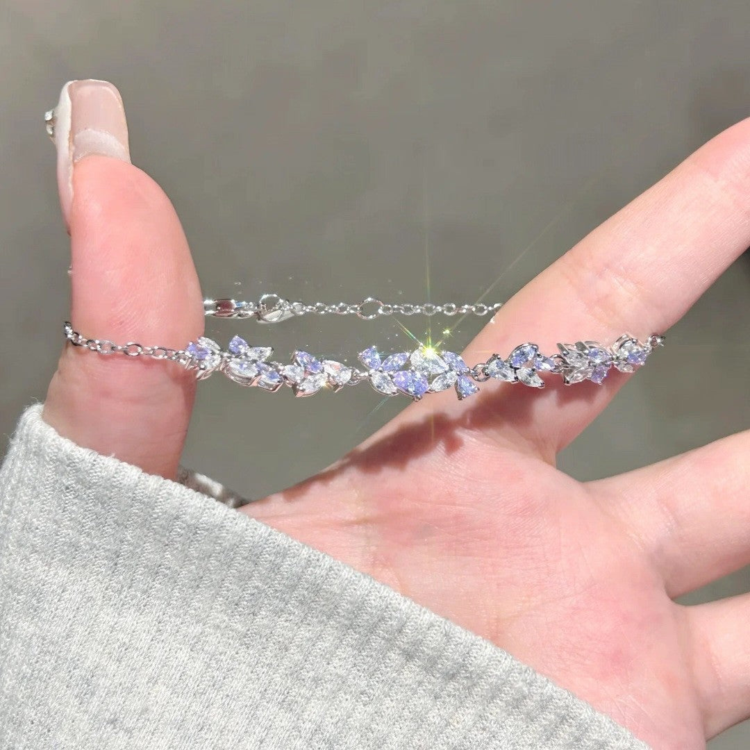 Cool and Elegant Winter Snowflake Exquisite Light Luxury Niche Design Zircon High-End Adjustable Fashion Bracelet