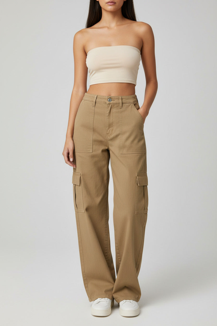 Straight Leg High Waist Denim Pants
