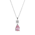 925 Sterling Silver Powder Diamond Teardrop Necklace for Women