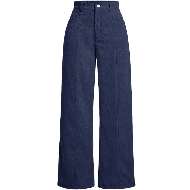 Women's High Waist Corduroy Wide Leg Pants